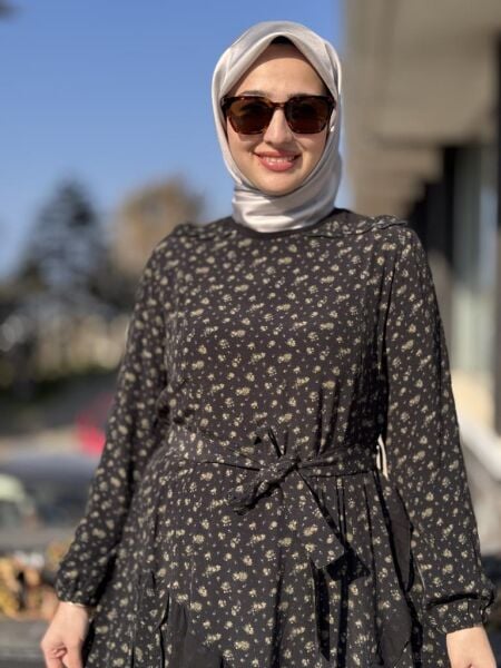 Misswhence Çiçek Desenli Viscon Elbise 37813
