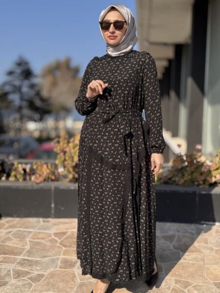 Misswhence Çiçek Desenli Viscon Elbise 37813