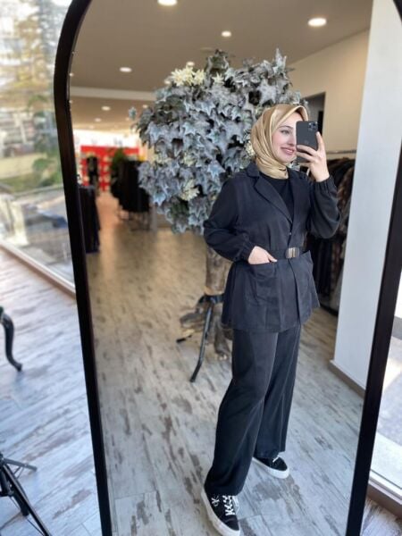 Ghisa Çıkartılabilir Kapüşonlu Ceket Pantolon Takım 3087