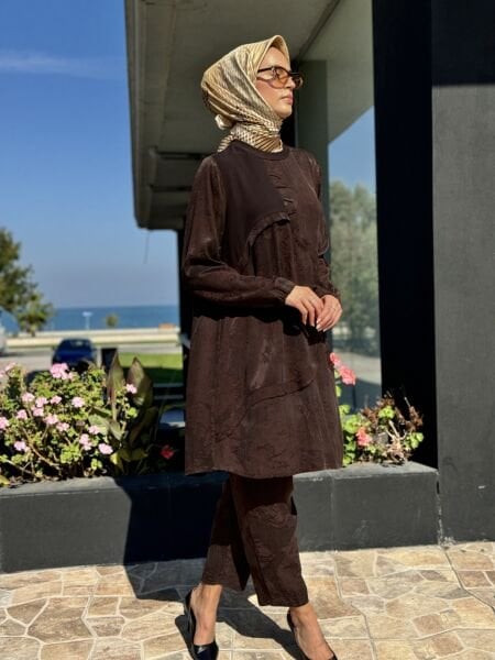 Misswhence Desenli Cupra İpek Tunik 36007