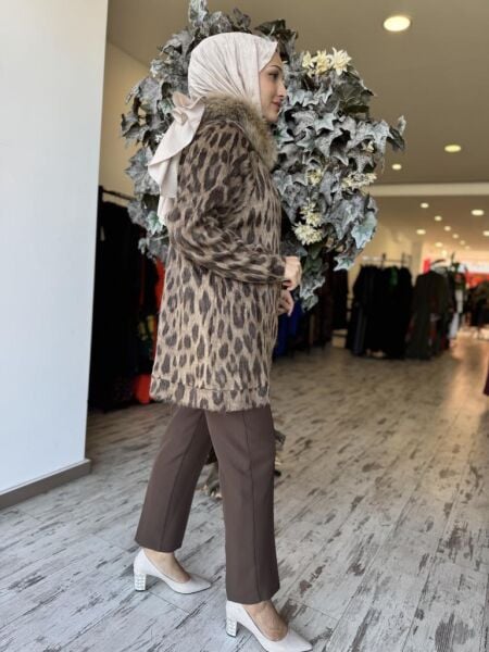 Qupra Kapüşonlu Kürklü Leoparlı Takım QAZ72005
