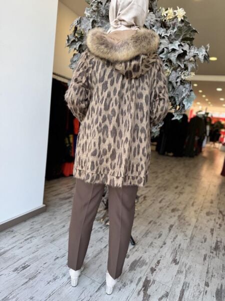 Qupra Kapüşonlu Kürklü Leoparlı Takım QAZ72005