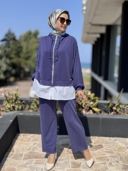 Ghisa Poplin Detaylı Fermuarlı Kap Pantolon Takım 4068