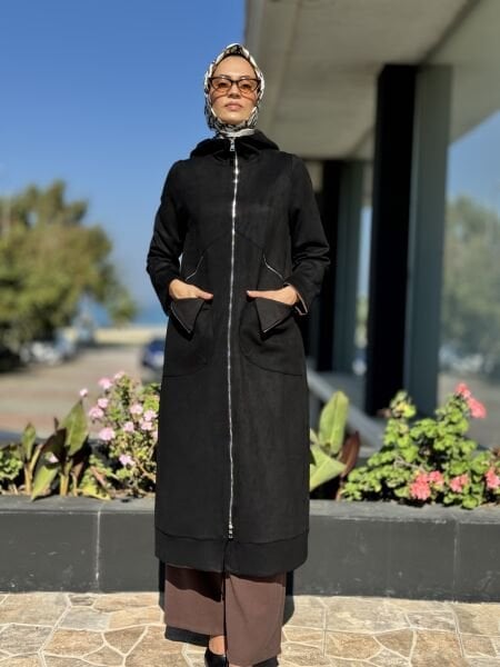 Misswhence Cep Detaylı Süet Pardesü 36510