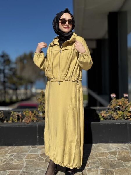 Misswhence Fermuarlı İpek Keten Ceket Etek Takım 37200