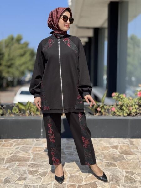 Ghisa İşleme Detaylı Kap Pantolon Takım 3200