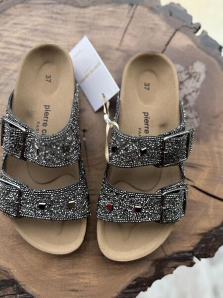 Pierre Cardin Taş Detaylı Tokula Terlik PC7552 PLATİN - 38