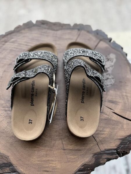 Pierre Cardin Taş Detaylı Tokula Terlik PC7552 PLATİN - 38