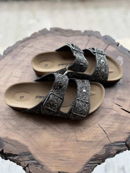 Pierre Cardin Taş Detaylı Tokula Terlik PC7552 PLATİN - 38