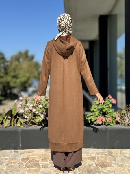 Misswhence Cep Detaylı Süet Pardesü 36510 TABA - 42