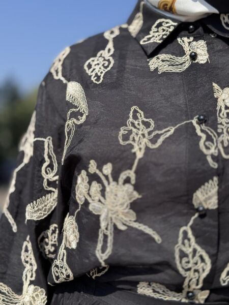 Ghisa Vual Kumaş Nakışlı Gömlek Balon Etek Takım 1864