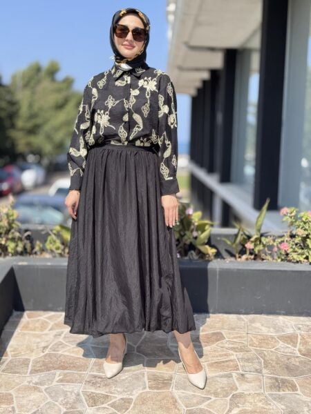 Ghisa Vual Kumaş Nakışlı Gömlek Balon Etek Takım 1864
