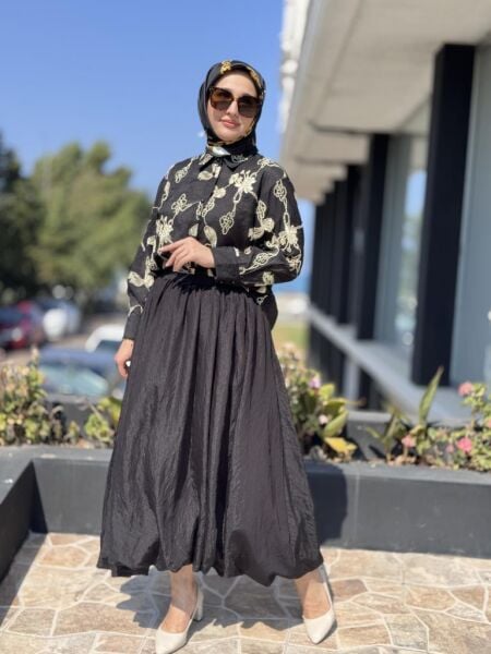 Ghisa Vual Kumaş Nakışlı Gömlek Balon Etek Takım 1864