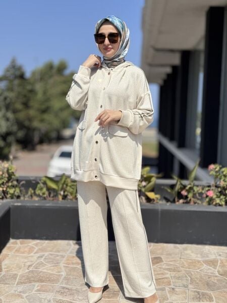 Ghisa Taş Detaylı Kap Pantolon Takım 2451