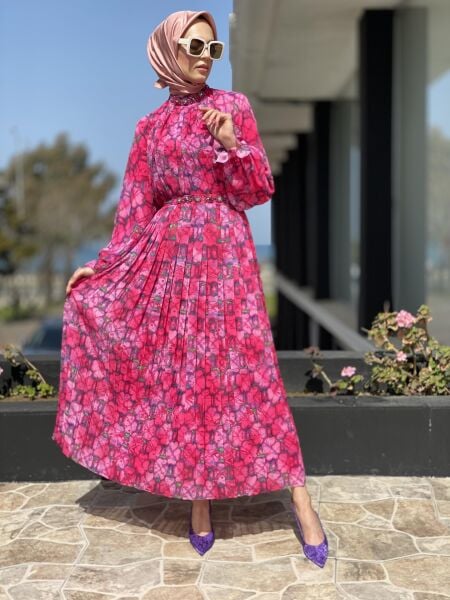 SENNA Manuly Desenli Etek Bluz Takım SD91008