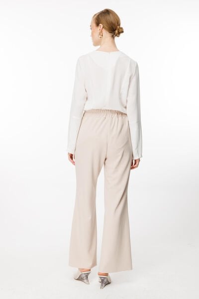 Ghisa Beli Lastikli İspanyol Pantolon 8628