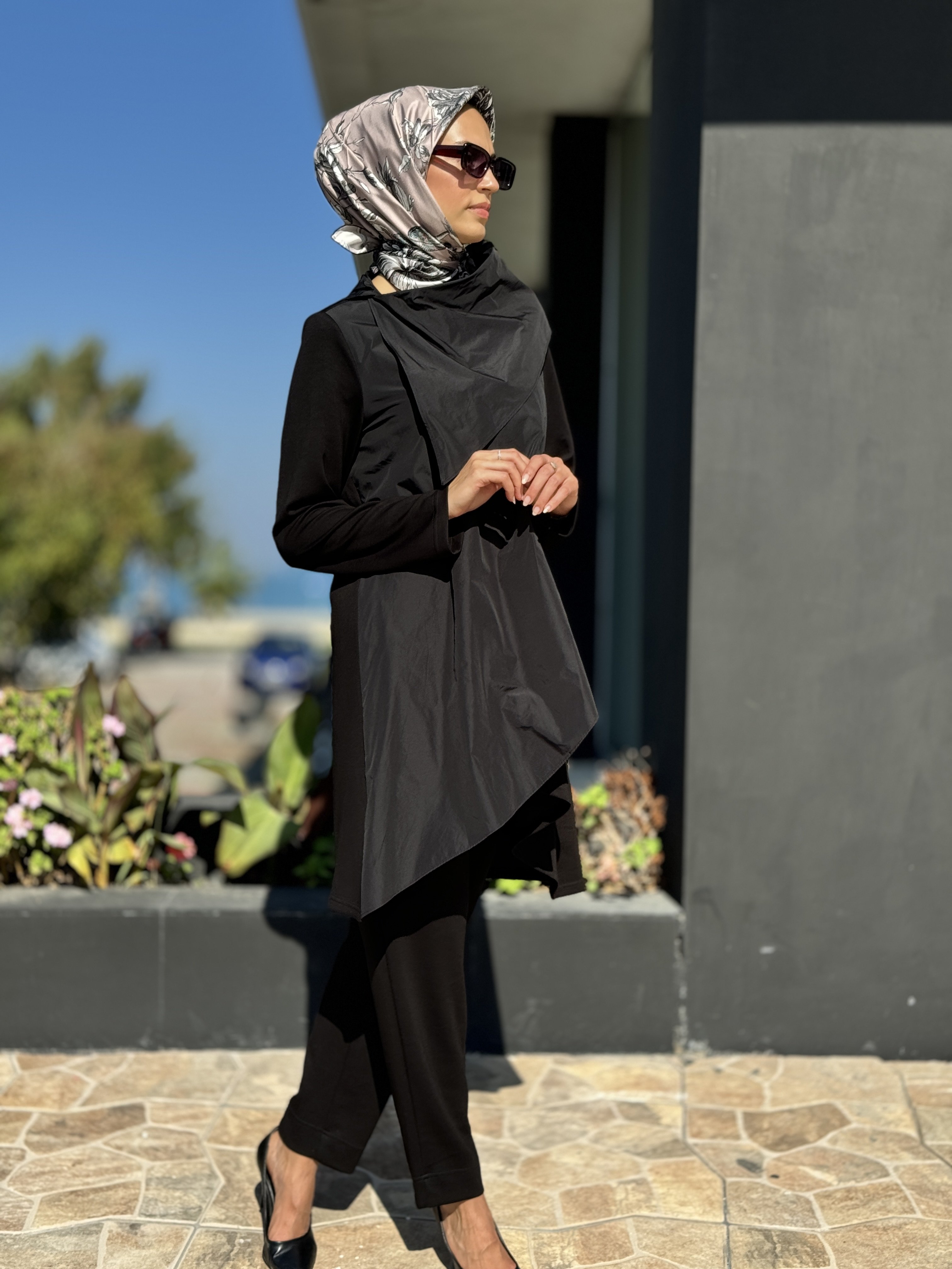 Almarwah Siyah Tunik Pantolon Takım 202668