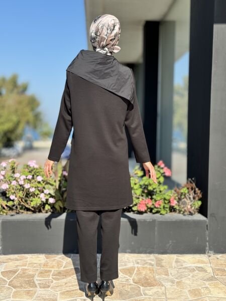 Almarwah Siyah Tunik Pantolon Takım 202668