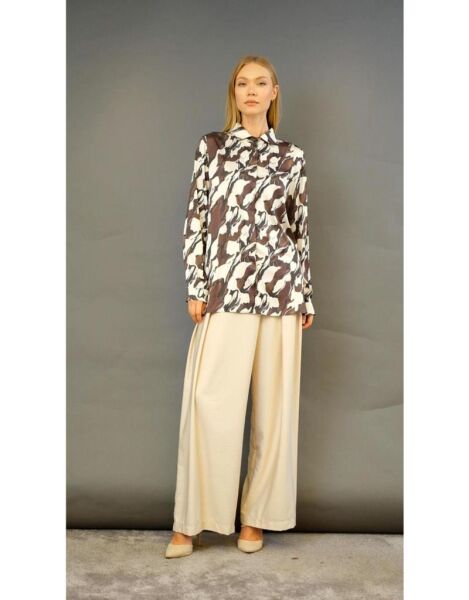 Almarwah Desenli Saten Gömlek 101975