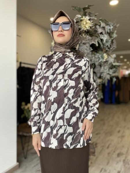 Almarwah Desenli Saten Gömlek 101975