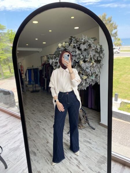 Ghisa Taş Baskılı Kot Pantolon 8922 LACİVERT - 3