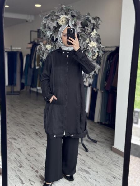 Misswhence Kolları Nervürlü Chanel Keten Kap 37404