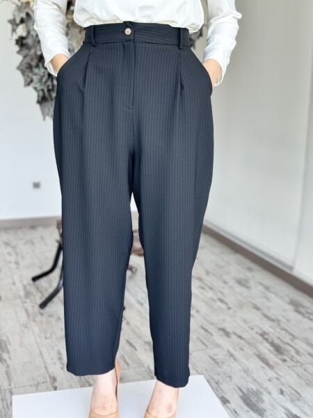 Ghisa Yüksek Bel Çizgili Pantolon 8542