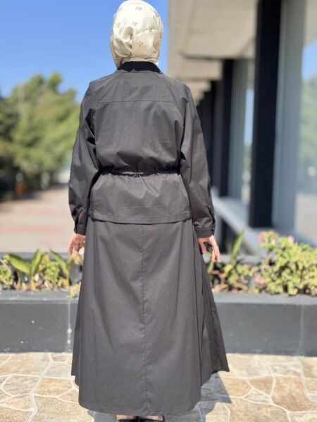 Ghisa File Detaylı Ceket Etek Takım 3269