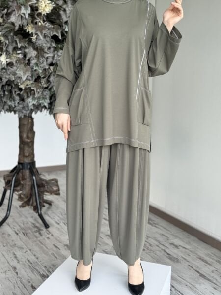 Ghisa Penye Tunik Şalvar Pantolonlu Takım 4691