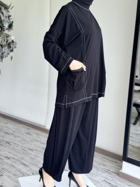 Ghisa Penye Tunik Şalvar Pantolonlu Takım 4691