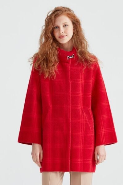 Tığ Triko Broşlu Örgü Detaylı Mink Kaban KBN20862