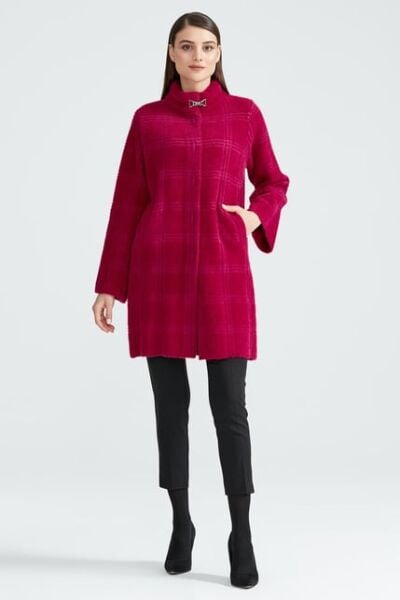 Tığ Triko Broşlu Örgü Detaylı Mink Kaban KBN20862