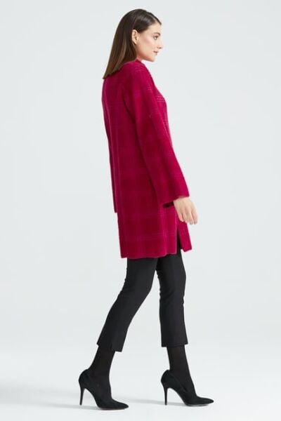 Tığ Triko Broşlu Örgü Detaylı Mink Kaban KBN20862