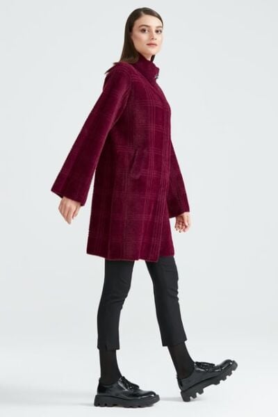 Tığ Triko Broşlu Örgü Detaylı Mink Kaban KBN20862