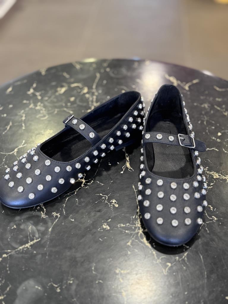 Majensia Kristal Taşlı Deri Babet 151228 SİYAH - 37