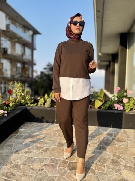 Almarwah 3 lü Gömlek Bluz Pantolon Takım 202654