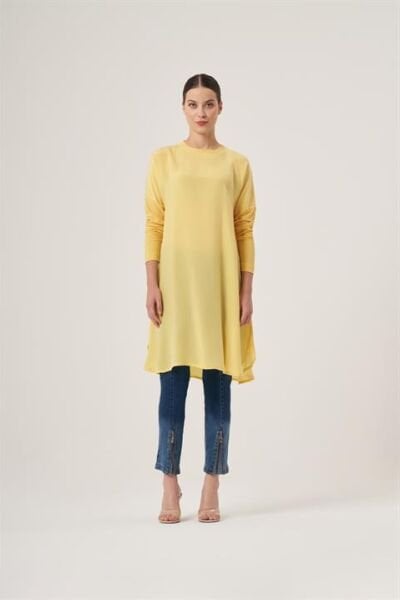 Misswhence Basic Cupra Sarı Tunik 33012