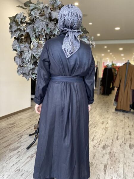 Misswhence Nakış Detaylı Kruvaze Tencel Viscon Pardesü 37501P