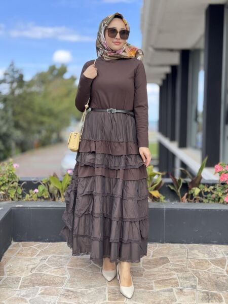 Misswhence Teknik Kumaş ve Fırfır Detaylı Ceket Elbise Takım 38807