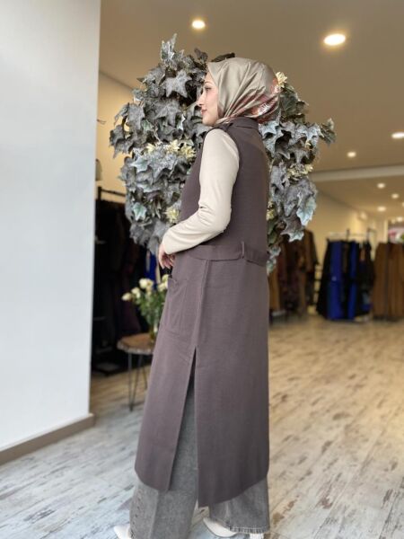 Ghisa Düğme Detaylı Triko Yelek 3943