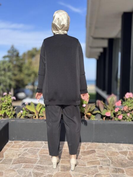 Tığ Triko Triko Kombinli Tunik Pantolon Takım TKM5041