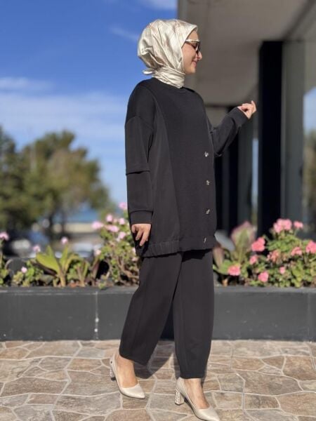 Tığ Triko Triko Kombinli Tunik Pantolon Takım TKM5041
