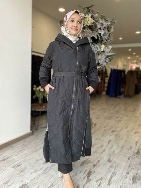 Misswhence Fermuar Detaylı Şişme Pardesü 36522