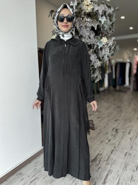 Misswhence Kapüşonlu Cupra İpek Elbise 37811