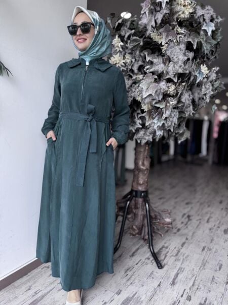 Misswhence Kapüşonlu Cupra İpek Elbise 37811