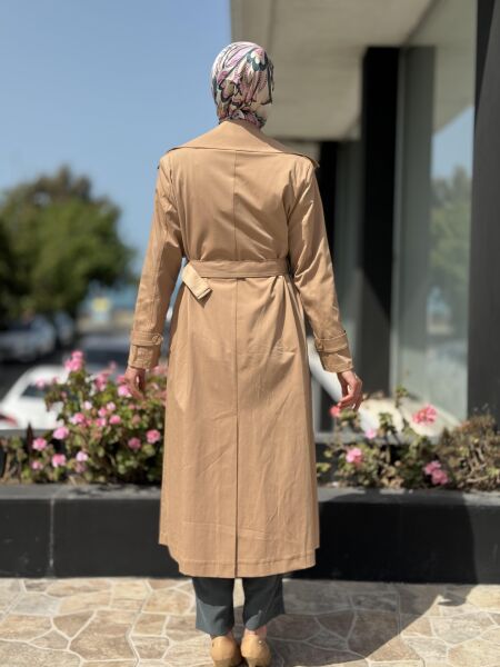 Almarwah Düğmeli Trench 404821 CAMEL - 38