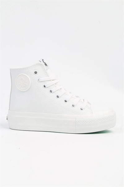 Benetton Konvers Yüksek Taban Uzun Deri Ayakkabı BN31130