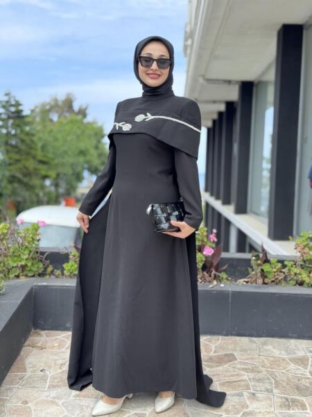 SENNA Vera Tesettür Abiye Dress SD2530012 SİYAH - 36