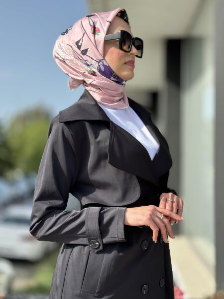 Almarwah Düğmeli Trench 404821 SİYAH - 40