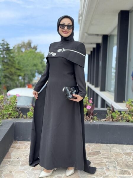 SENNA Vera Tesettür Abiye Dress SD2530012 SİYAH - 42